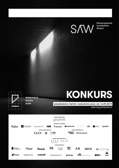Przedłużamy termin zgłoszeń do Konkursu Wnętrze Roku SAW! LIFESTYLE, Kariera - SAW zainicjowało konkurs, którego celem jest wyłonienie i prezentacja najlepszych projektów, zrealizowanych przez polskich architektów w latach: 2015 – 2018. W związku z dużym zainteresowaniem i licznymi prośbami, SAW przedłuża termin nadsyłania prac do 16 września 2019!